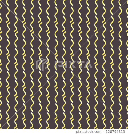 Hand drawn watercolor yellow ribbon seamless pattern isolated on dark background. Can be used for textile, fabric scrapbook and other printed products. Hand drawn watercolor yellow ribbon seamless pattern isolated on dark background. Can be used for textile, fabric scrapbook and other printed products. 128794813
