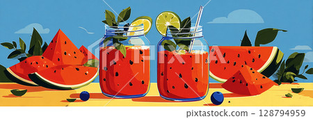 A delicate magnolia flower lies on a wet surface, surrounded by fallen petals in a southeast humid subtropical habitat as the sun sets, Southeast, Humid Subtropical habitat, banner 128794959