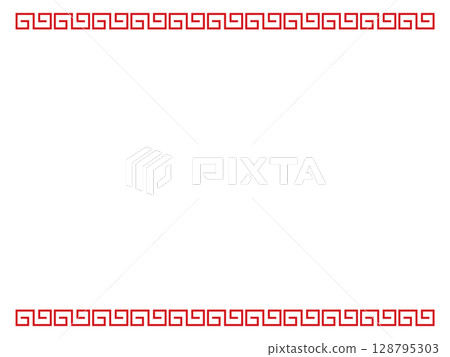 Simple Chinese/Asian line material Vector 128795303