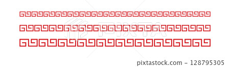 Simple Chinese/Asian line material Vector 128795305
