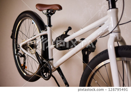 Bike Assembly in Progress Here is a Close Up View of The Entire Process Taking Place 128795491