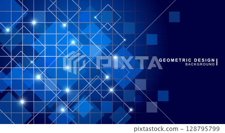Geometric background material combining various squares and lines 128795799