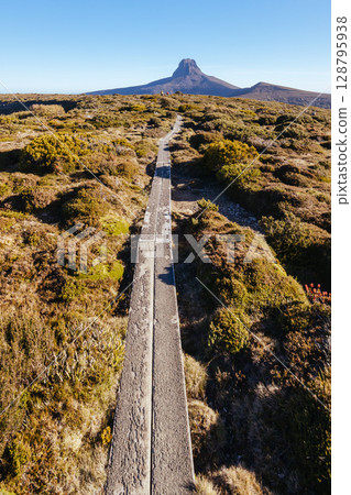 Barn Bluff Sunset View in Tasmania Australia Barn Bluff Sunset View in Tasmania Australia 128795938