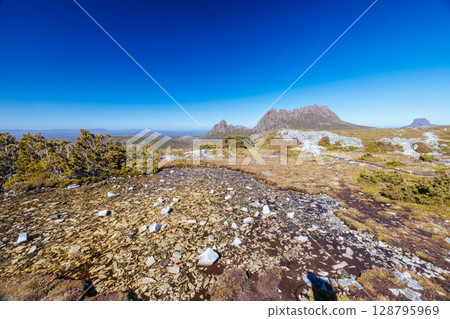 Landscape Views of Cradle Mountain in Tasmania Australia Landscape Views of Cradle Mountain in Tasmania Australia 128795969