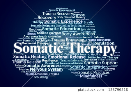 Somatic Therapy Word Cloud. Body Centered Healing for Trauma and Stress Recovery 128796218