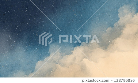 Clouds in the night sky 128796856