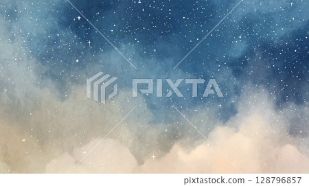 雲朵在夜空中流動 128796857