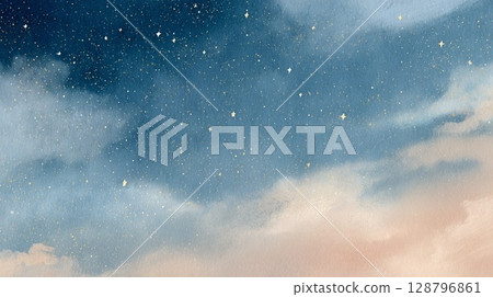 雲朵在夜空中流動 128796861