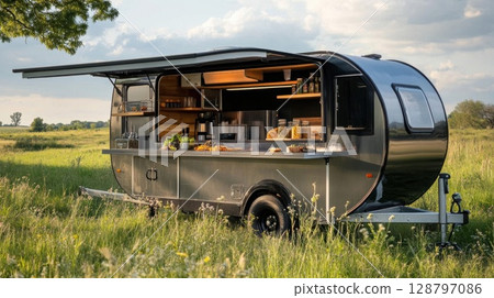 Discovering the Joy of Outdoor food trailer, A Culinary Adventure, food preparation 128797086