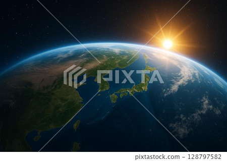 Sunrise Earth Japanese Archipelago 128797582