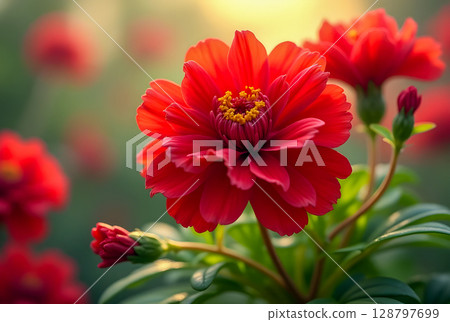 red gerbera in the garden 128797699