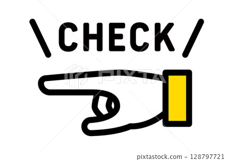 簡單的指向圖示插圖手注意確認點建議檢查指向手指重要 簡單的指向圖示插圖手注意確認點建議檢查指向手指重要 128797721