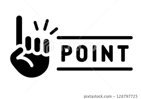 簡單的指向圖示插圖手注意確認點建議檢查指向手指重要 簡單的指向圖示插圖手注意確認點建議檢查指向手指重要 128797725