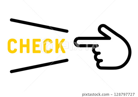 Simple pointing icon illustration hand attention confirmation point advice check pointing finger important 128797727