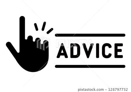 Simple pointing icon illustration hand attention confirmation point advice check pointing finger important 128797732