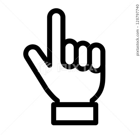 Simple pointing icon illustration hand attention confirmation point advice check pointing finger important 128797740