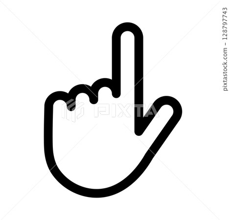簡單的指向圖示插圖手注意確認點建議檢查指向手指重要 簡單的指向圖示插圖手注意確認點建議檢查指向手指重要 128797743