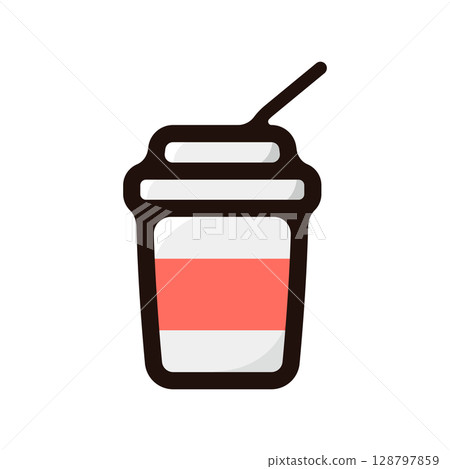 Drinks and takeout illustration icons (fast food, drinks, food and drink menu material) 128797859