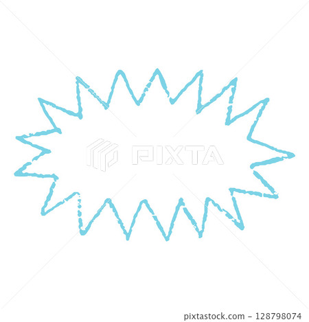 Blue zigzag outline crayon sketch shape, scribble figure chalk pencil texture, doodle comic text box, kids drawing frame Blue zigzag outline crayon sketch shape, scribble figure chalk pencil texture, doodle comic text box, kids drawing frame 128798074