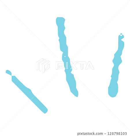 Blue hand drawn crayon three stripes, pencil texture strips, chalk rays lines, vector kids doodle scribble and squiggle Blue hand drawn crayon three stripes, pencil texture strips, chalk rays lines, vector kids doodle scribble and squiggle 128798103