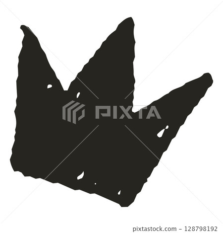 Charcoal, crayon sketch crown vector shape, scribble king symbol chalk or pencil texture, kids hand drawing award figure 128798192