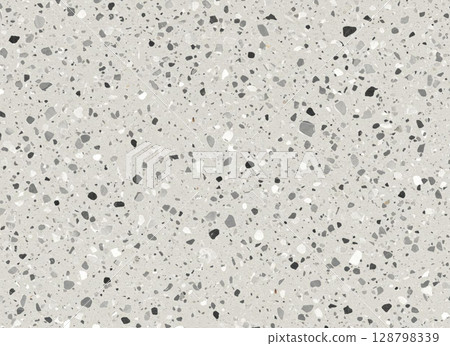 White Terrazzo Stone Texture With Gray and Black Pebble Details White Terrazzo Stone Texture With Gray and Black Pebble Details 128798339