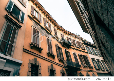 Image of European alleys: Milan Image of European alleys: Milan 128798418