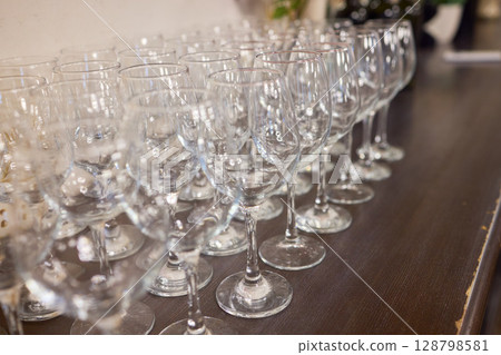 An Elegant and Charming Lineup of Crystal Clear Champagne Flutes Featured at the Event An Elegant and Charming Lineup of Crystal Clear Champagne Flutes Featured at the Event 128798581
