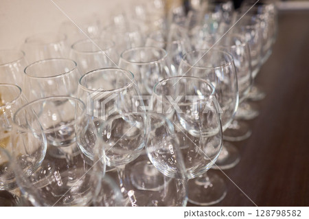 An Elegant and Charming Lineup of Crystal Clear Champagne Flutes Featured at the Event An Elegant and Charming Lineup of Crystal Clear Champagne Flutes Featured at the Event 128798582