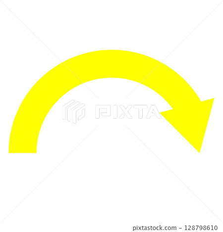 黃色彎曲粗箭頭圖標 黃色彎曲粗箭頭圖標 128798610
