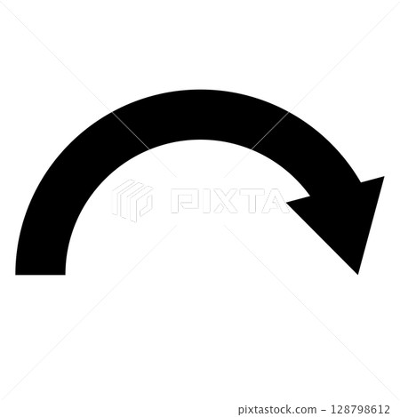 Black thick curved arrow icon 128798612
