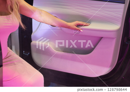 Modern Car Door Control Panel with Window Switches for convenience and functionality 128798644