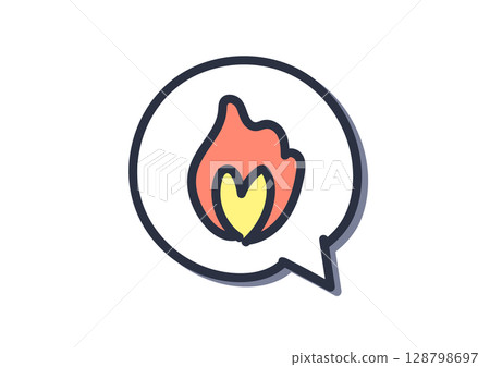 酷炫的灰色氣泡圖示“Fire（火，火焰，注意）” 128798697