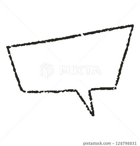 Black pencil drawn dialog box frame, childish doodle style. Black pencil drawn dialog box frame, childish doodle style. 128798831