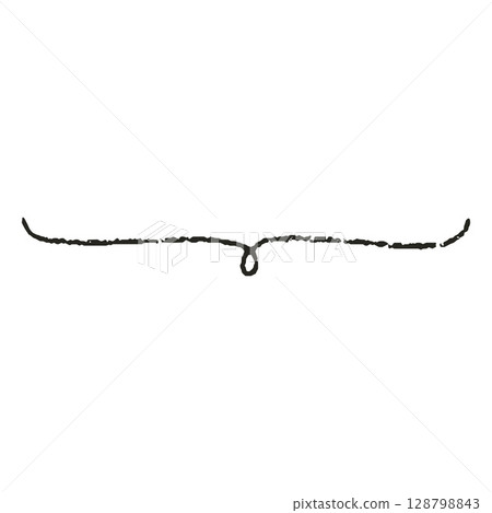 Black crayon brace line hand painting, vector underlined, allusion checkmark, pencil or chalk texture emphasis highlight 128798843