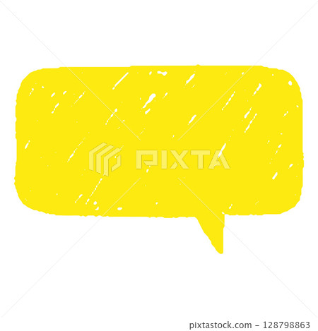 Speech bubble yellow blank, vector cartoon crayon communication chat frame, text box chalk texture, comic dialogue cloud Speech bubble yellow blank, vector cartoon crayon communication chat frame, text box chalk texture, comic dialogue cloud 128798863