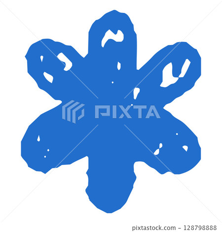 Blue crayon sketch flower vector icon, scribble chamomile, blossom daisy plant chalk pencil texture, floral kids drawing Blue crayon sketch flower vector icon, scribble chamomile, blossom daisy plant chalk pencil texture, floral kids drawing 128798888
