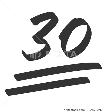 Bad exam score black marker symbol, 30 points test score hand drawn illustration, thirty number points low test result Bad exam score black marker symbol, 30 points test score hand drawn illustration, thirty number points low test result 128798979