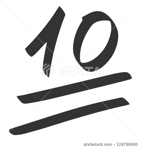 Bad exam score black marker symbol, 10 points test score hand drawn illustration, ten number points low test result Bad exam score black marker symbol, 10 points test score hand drawn illustration, ten number points low test result 128798980