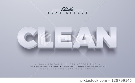Clean Text Effect Design Editable and Scalable Vector Graphic Style Effect with Shadow and White 3D Typography Lettering on Light Gray Background. Premium Illustration Template for Greeting Card Clean Text Effect Design Editable and Scalable Vector Graphic Style Effect with Shadow and White 3D Typography Lettering on Light Gray Background. Premium Illustration Template for Greeting Card 128799145