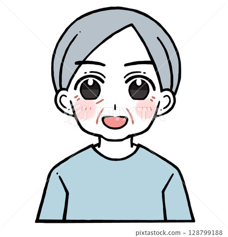 Illustration of a laughing old man Illustration of a laughing old man 128799188