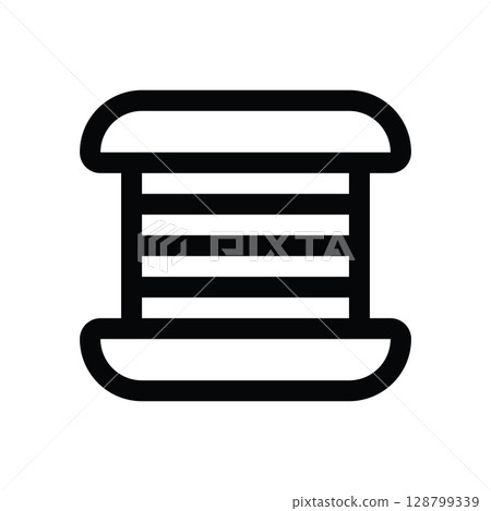Thick thread icon. Spool thread icon. Simple flat sketch. 128799339