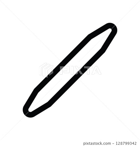 Blending stump icon, tortillon. Pencil drawing tool. Simple flat sketch 128799342