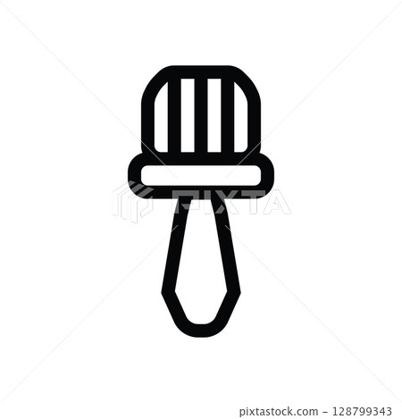 Wide paintbrush icon, painting icon, drawing tool. Art supplies 128799343