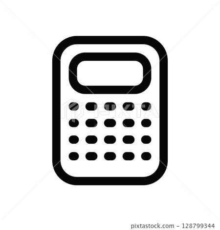 Calculator icon, calculating machine. Stationary for education Calculator icon, calculating machine. Stationary for education 128799344