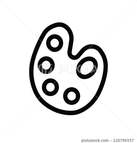 Color palette icon, Painter color palette, Color mixing tool. Color palette icon, Painter color palette, Color mixing tool. 128799357
