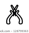 Pliers icon, pinchers. Simple outline illustration. 128799363