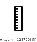 Ruler icon, measuring tool. School supplies 128799365