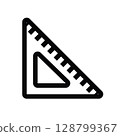 Set square icon, triangular ruler. 128799367