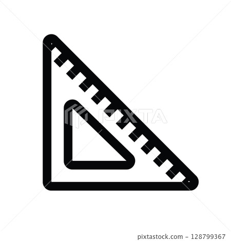 Set square icon, triangular ruler. 128799367